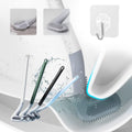 Golf Shape Silicone Toilet Brush with Self-Adhesive Wall Hook Holder Anti-drip Non-Slip Long Handle Quick & Easy Cleaning Bathroom Cleaner
