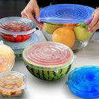 Pack Of 6 Silicone Reuseable Stretch Lids Cover (CL-55)