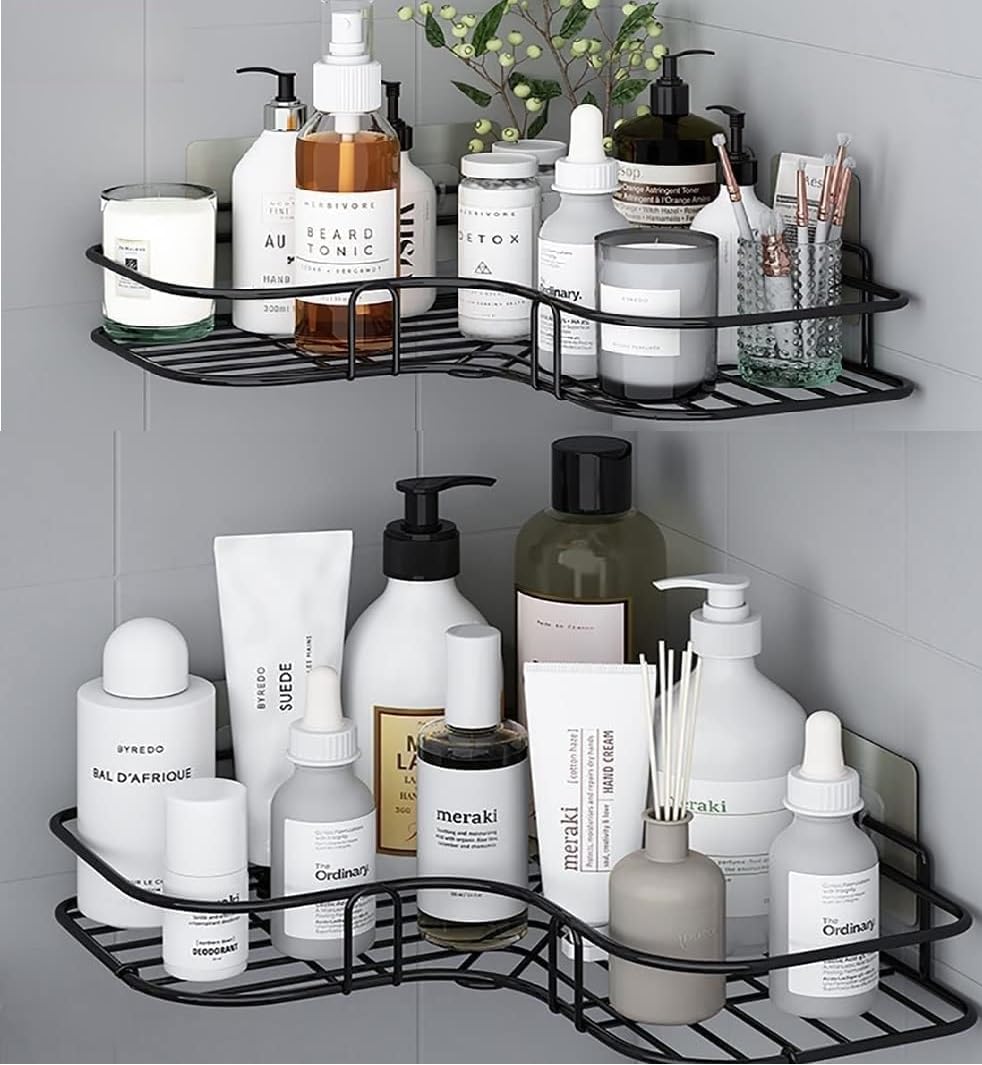 Multipurpose Kitchen Bathroom Corner Shelf Wall Mount Storage Rack