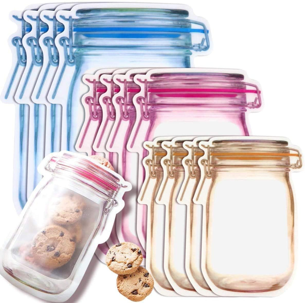 Reusable Mason Jar Ziplock Bags-(pack of 3)
