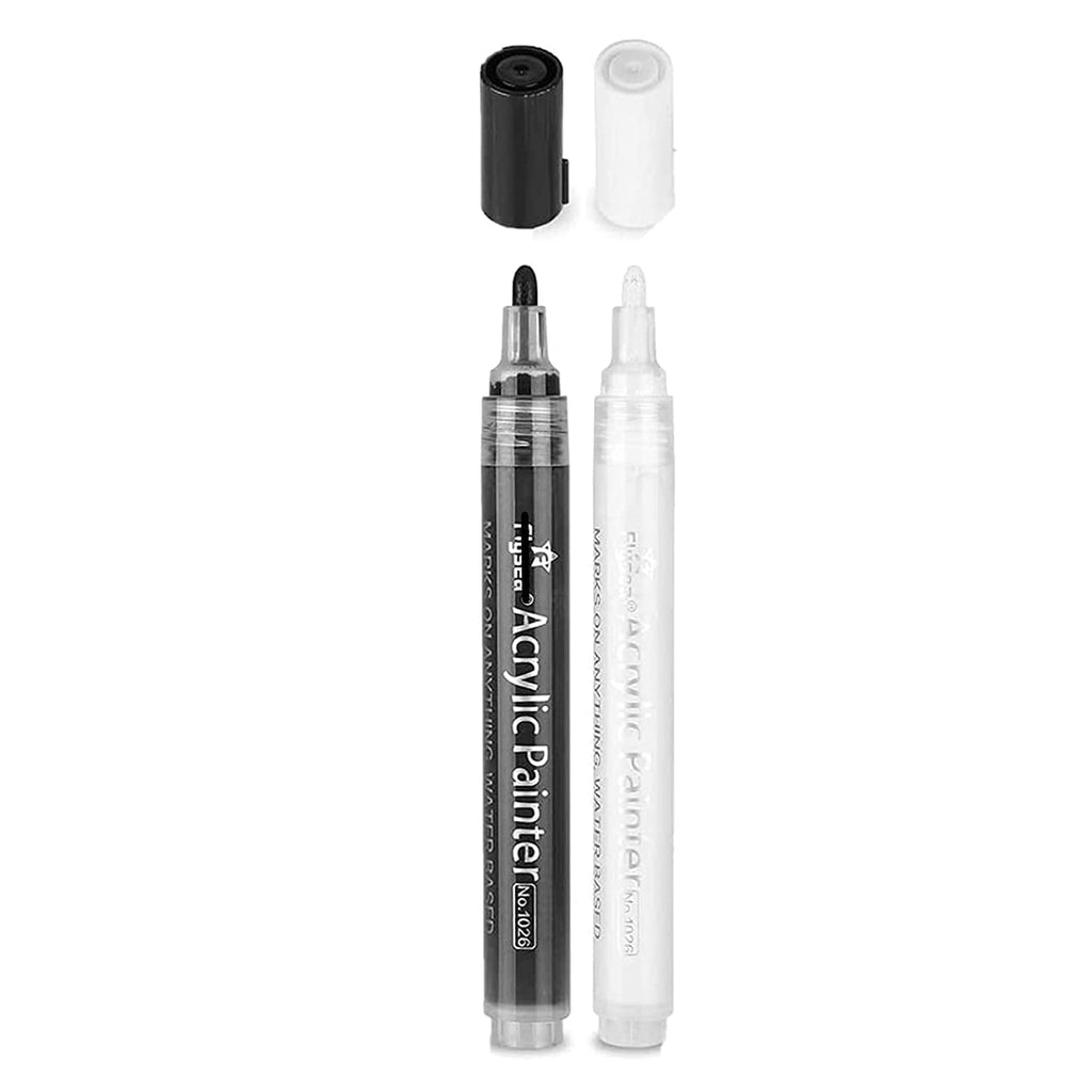 Medium Black And White Acrylic Paint Marker Pens