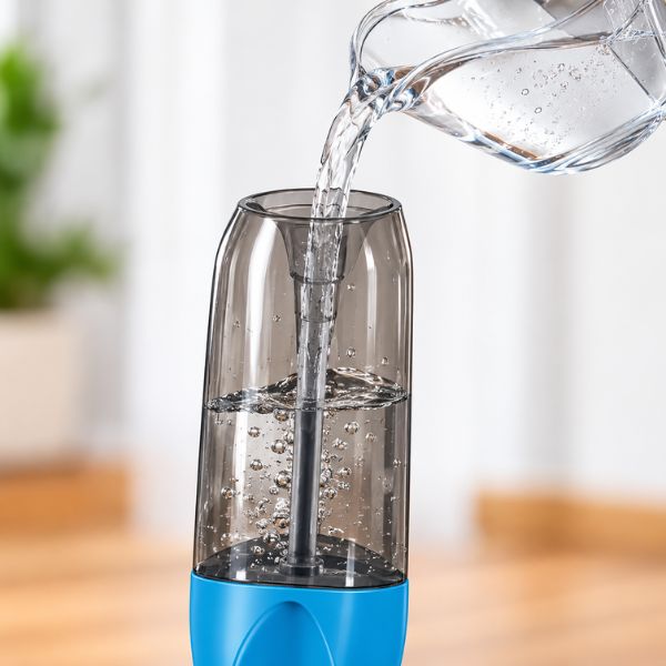 Fill the bottle with water or your preferred cleaner.