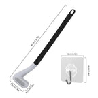 Golf Shape Silicone Toilet Brush with Self-Adhesive Wall Hook Holder Anti-drip Non-Slip Long Handle Quick & Easy Cleaning Bathroom Cleaner (CL-10)