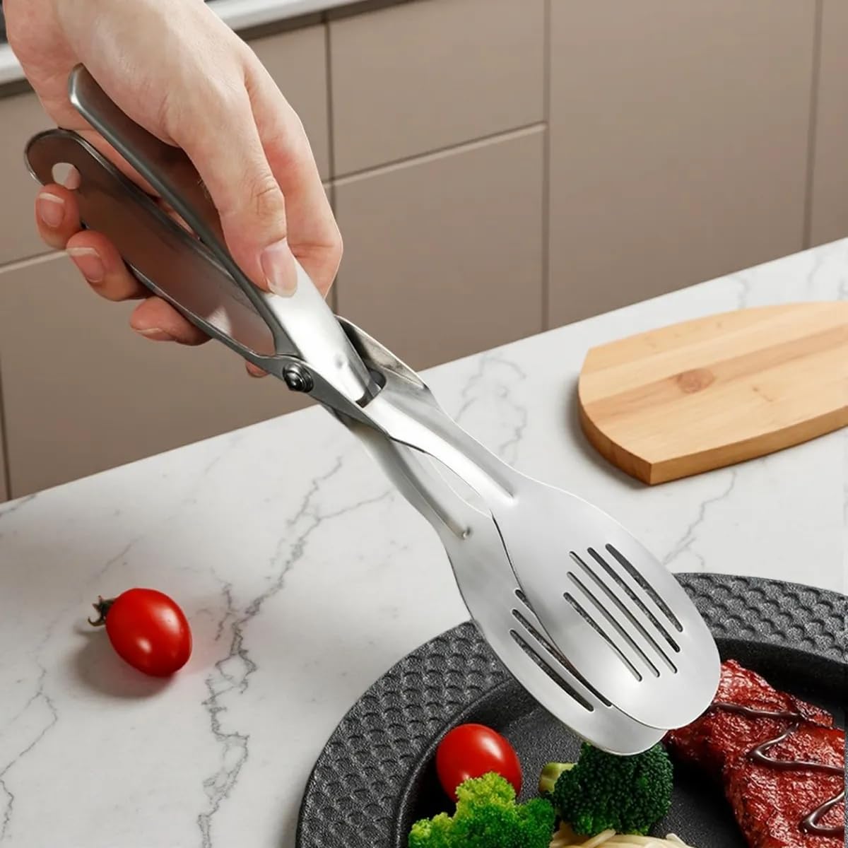 Multi-Purpose Stainless Steel Food Tong Clip