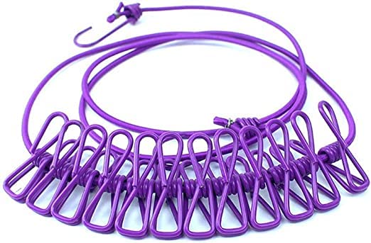 Cloth Drying Rope with Hooks-(pack of 2)