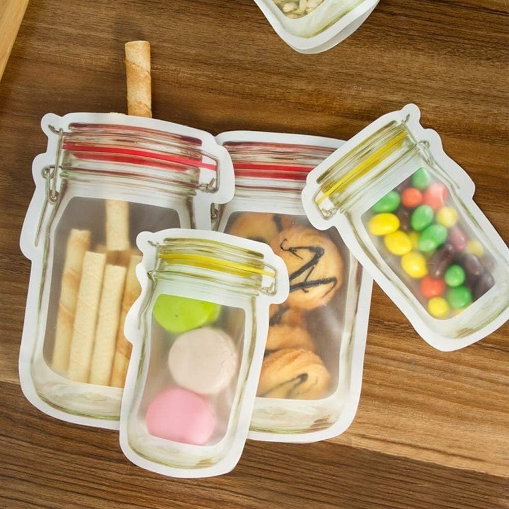 Reusable Mason Jar Ziplock Bags-(pack of 3)
