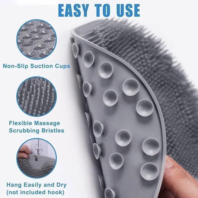 Silicone Shower Foot Scrubber Massage Mat for Bathroom