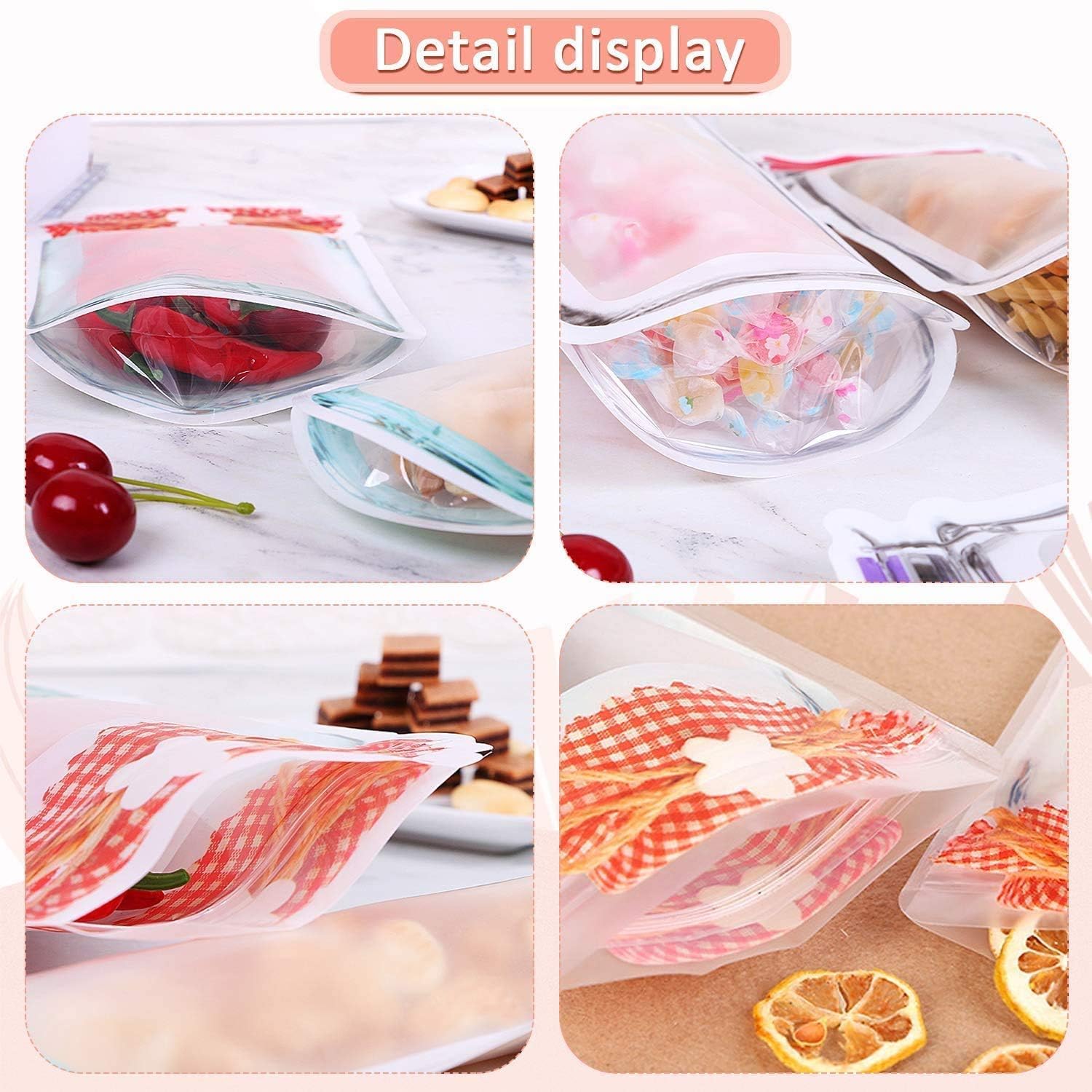 Reusable Mason Jar Ziplock Bags-(pack of 3)