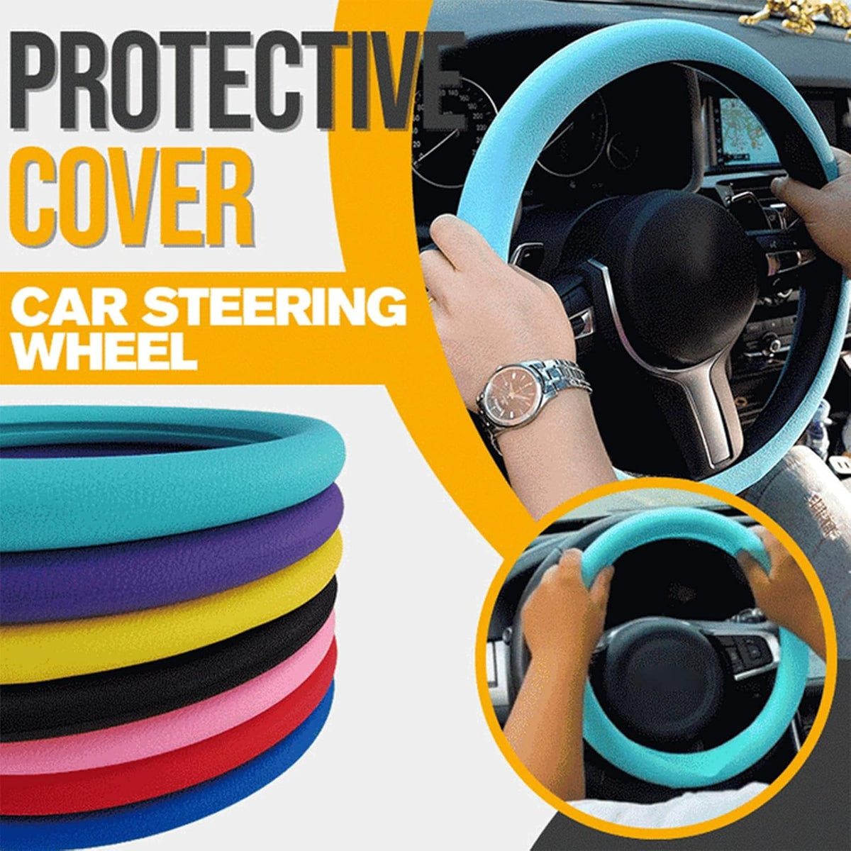 Universal Silicone Steering Wheel Cover  (CL-108)