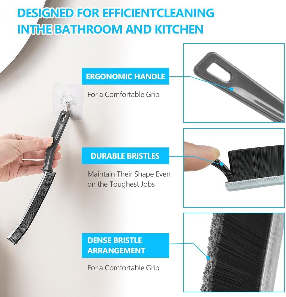 Hard Bristle Crevice Cleaning Brush-(packof2)