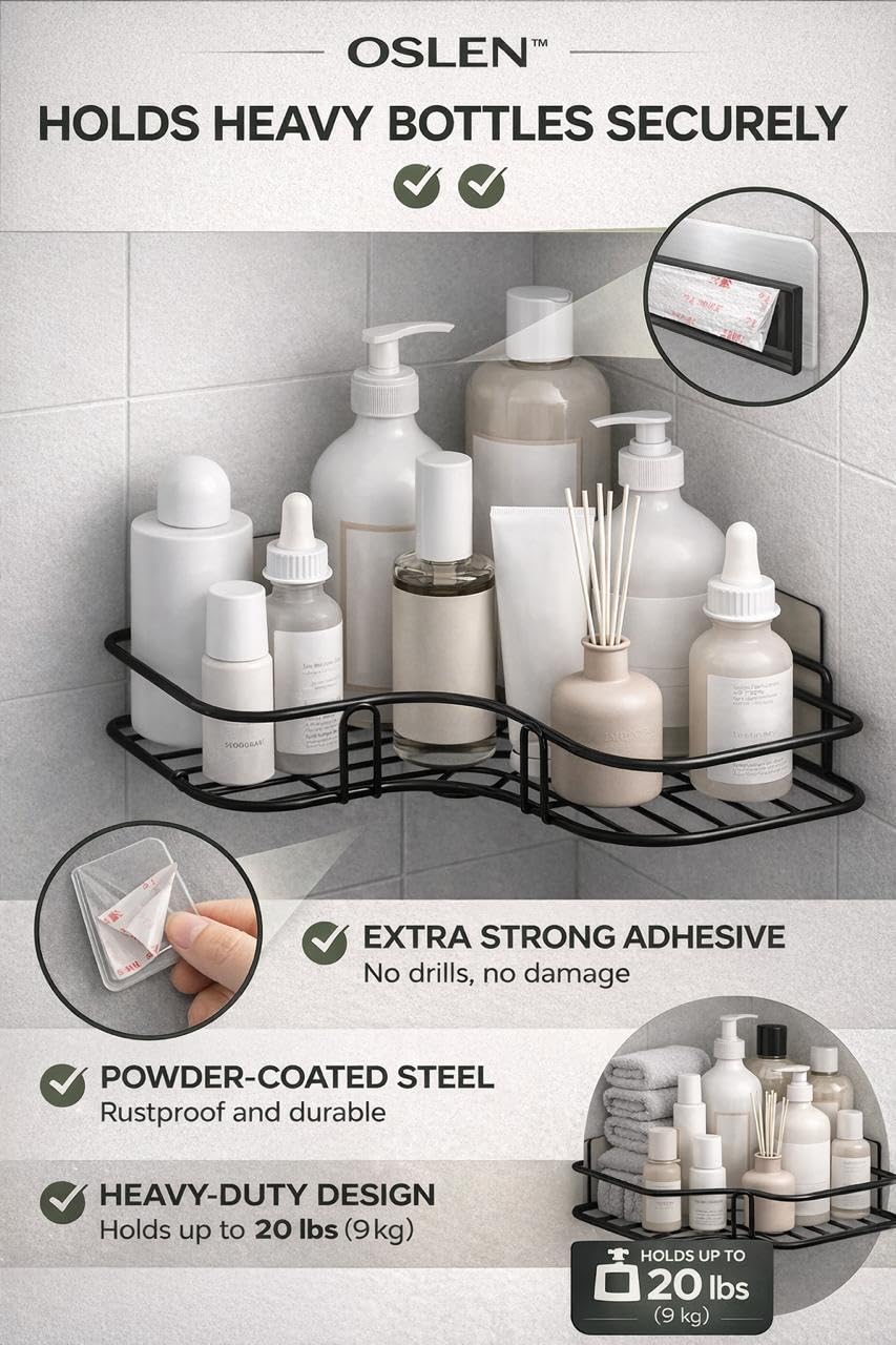 Multipurpose Kitchen Bathroom Corner Shelf Wall Mount Storage Rack