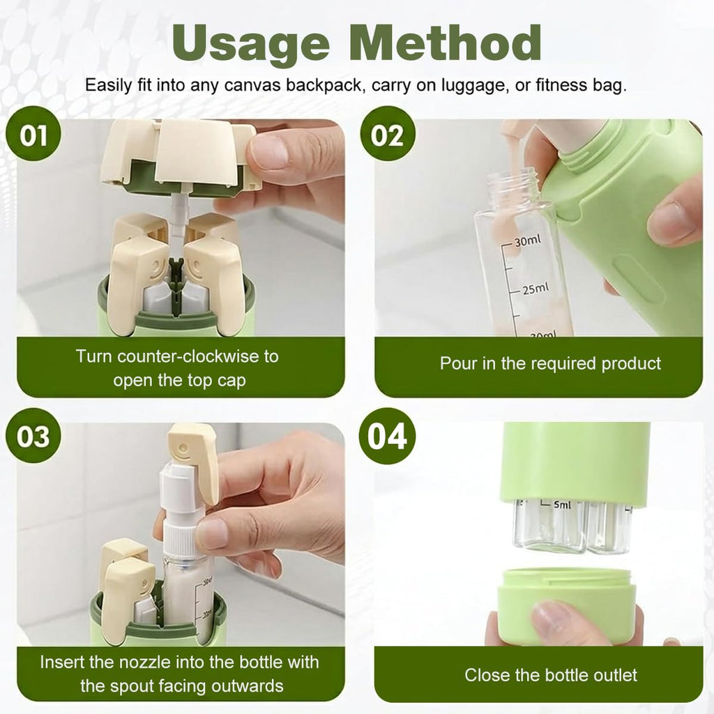 4 in 1 Travel Cosmetics Bottle Kit -(CL-58)