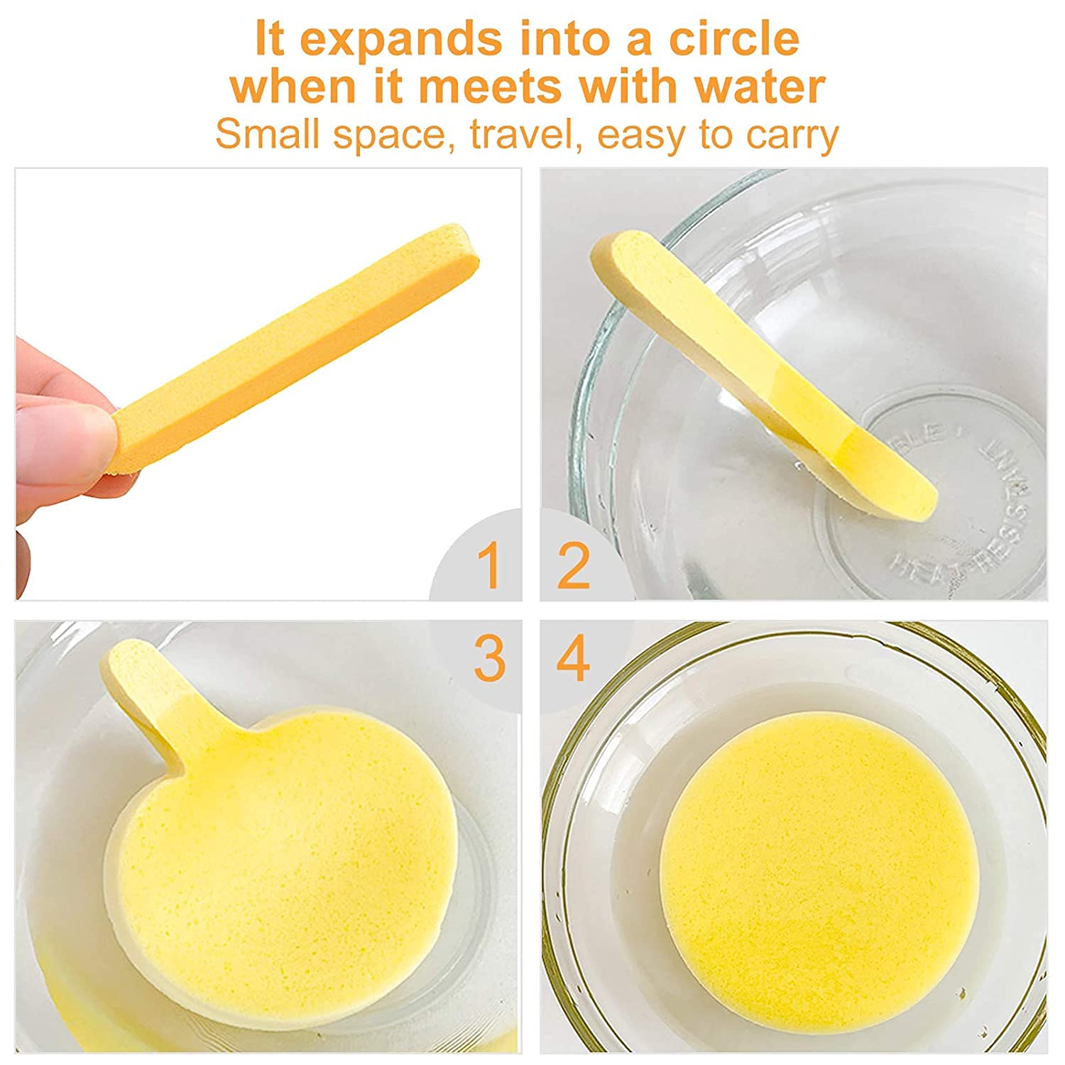 Compressed Facial Sponges For Face Cleansing-(pack of 12)