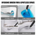 Golf Shape Silicone Toilet Brush with Self-Adhesive Wall Hook Holder Anti-drip Non-Slip Long Handle Quick & Easy Cleaning Bathroom Cleaner (CL-10)
