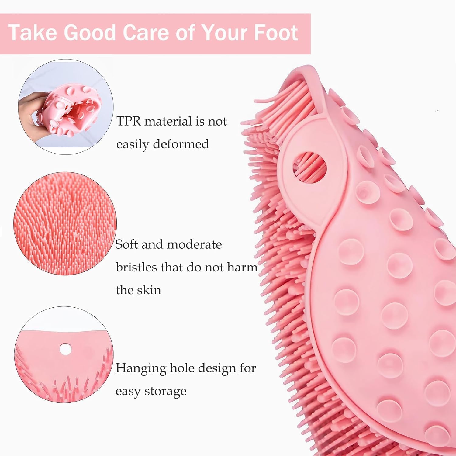 Silicone Shower Foot Scrubber Massage Mat for Bathroom