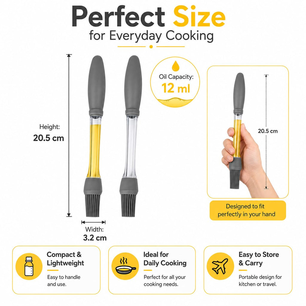 Silicone Basting Brush Set with Built-in Oil Reservoir
