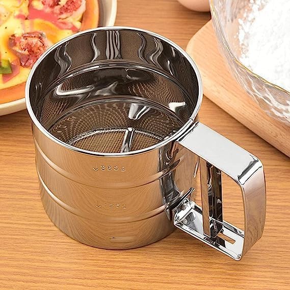 Flour Sifter/Atta Chhani Hand Press Design Stainless Steel