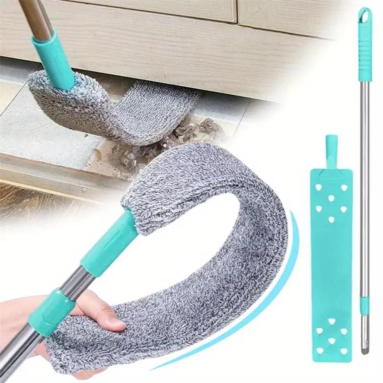 Gap Dust Cleaner Under Appliance Microfiber Duster Dust Brush with Extension Pole