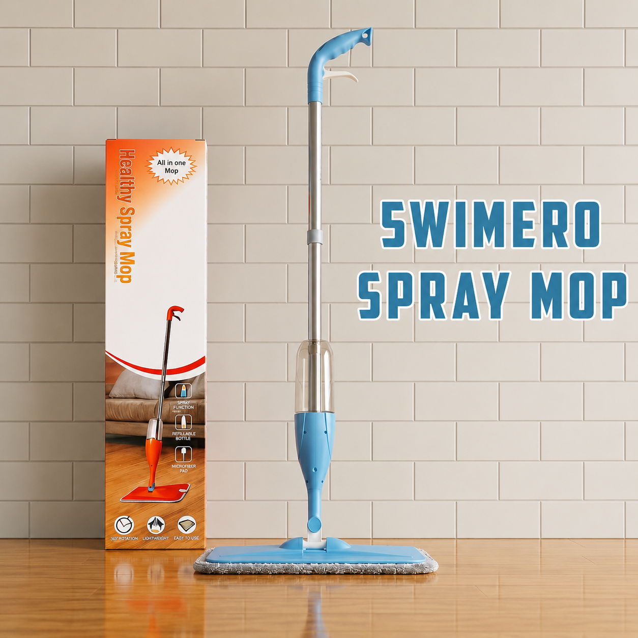 Stainless Steel Spray Mop with Microfiber Pad