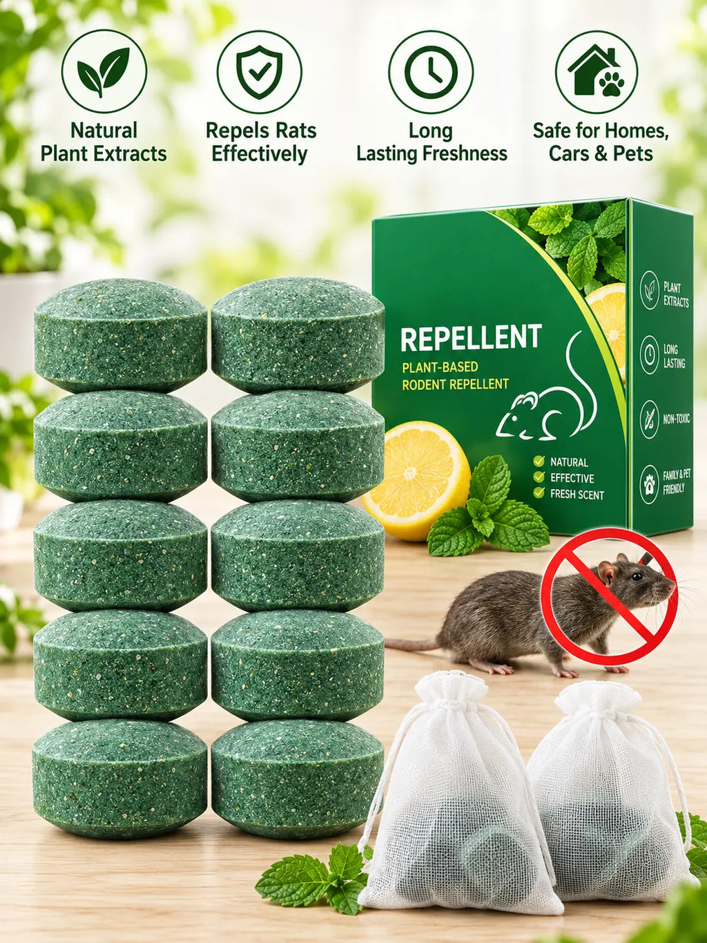 Rat Repellent for Car Home- [10 tablets] (CL-48)